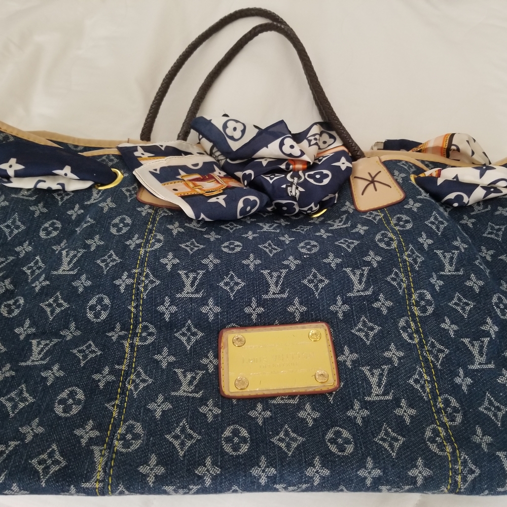 Inspired Extra Large Denim Monogram Tote